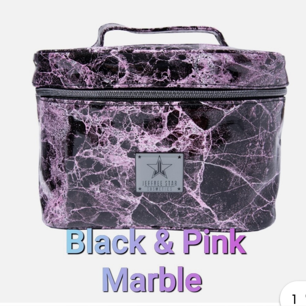 JEFFREE STAR COSMETICS- Travel Makeup Bag Black & Pink Marble